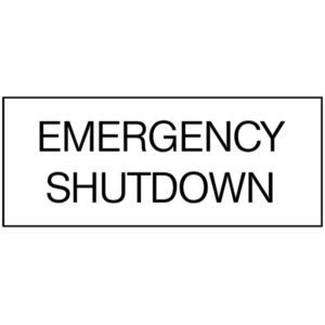 Label – Emergency Shut Down