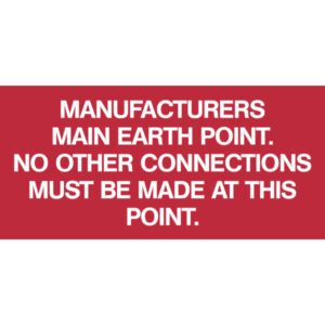 Label – Manufactures Main Earth Point
