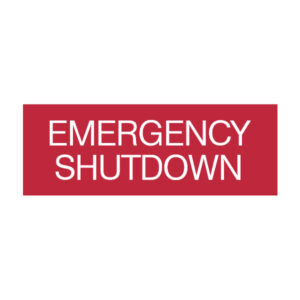 Label – Emergency Shutdown – 65 x 30mm