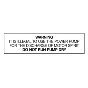 Label – Power Pump Warning – 150 x 30mm